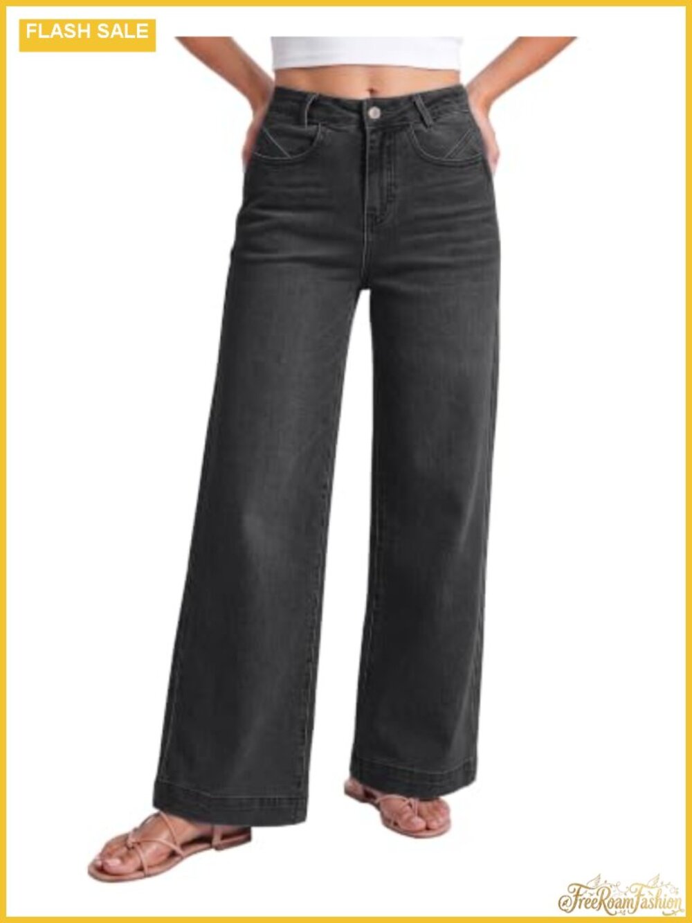 High Waisted Wide Leg Baggy Jeans Y2K Stretchy Denim